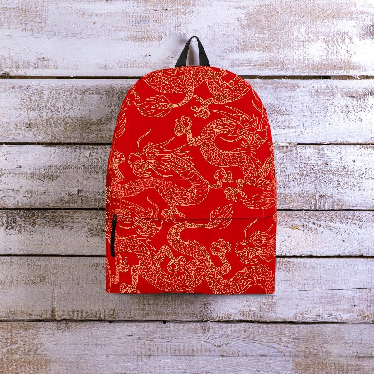 Red Oriental Chinese Dragon Backpack-grizzshop
