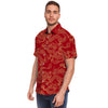 Red Oriental Chinese Dragon Men's Short Sleeve Shirt-grizzshop
