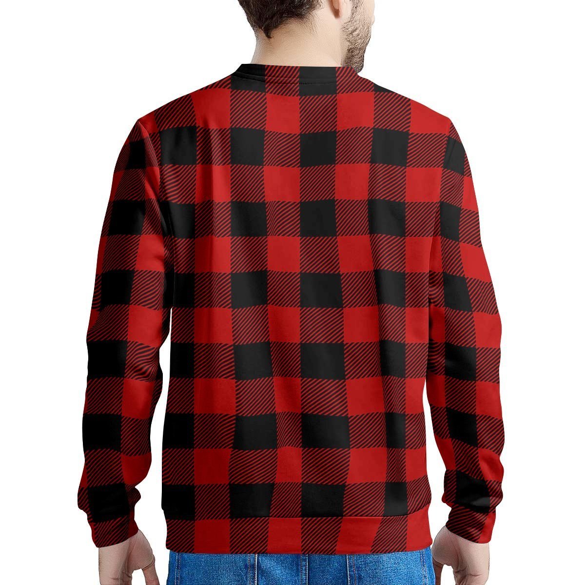 Red Plaid Men's Sweatshirt-grizzshop