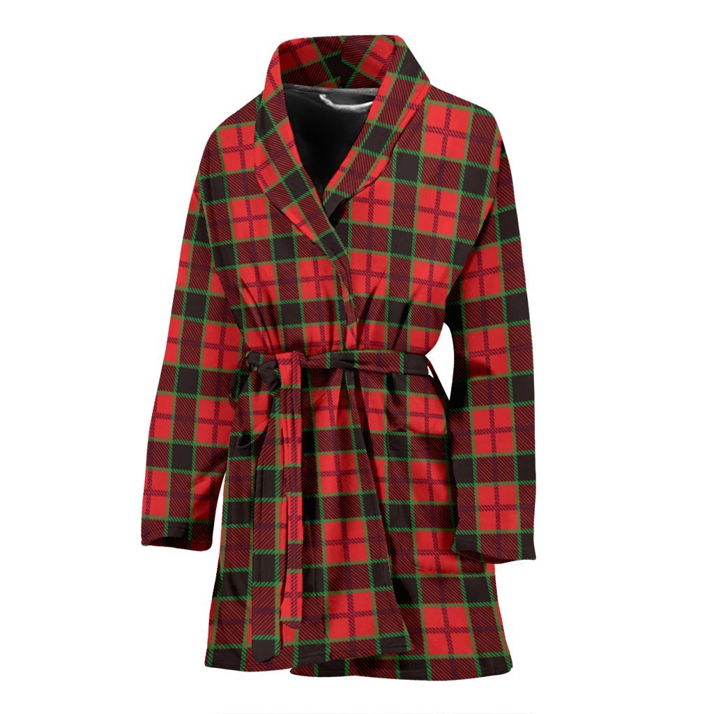 Red Plaid Scottish Royal Stewart Tartan Women Long Robe-grizzshop
