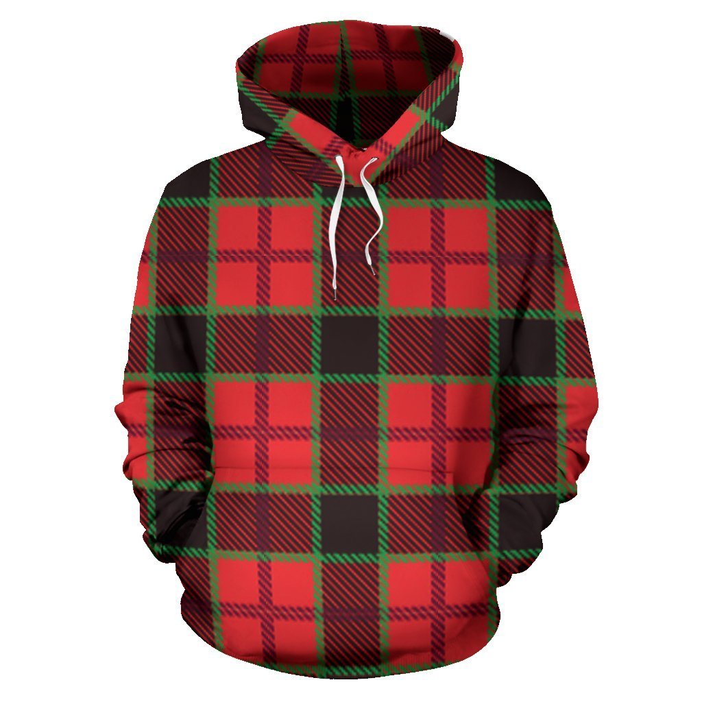 Red Plaid Scottish Royal Stewart Tartan Women Men Pullover Hoodie-grizzshop