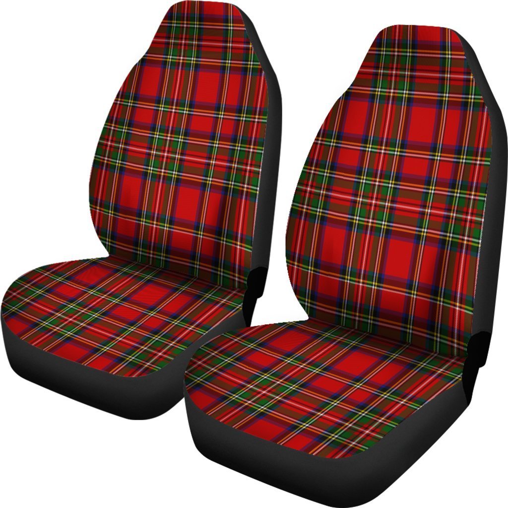 Red Plaid Tartan Car Seat Covers-grizzshop