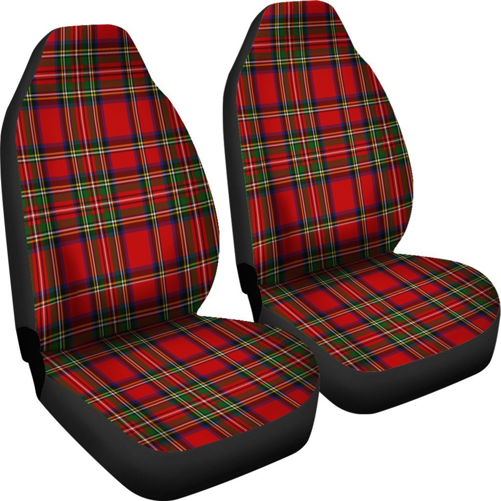 Red Plaid Tartan Car Seat Covers-grizzshop
