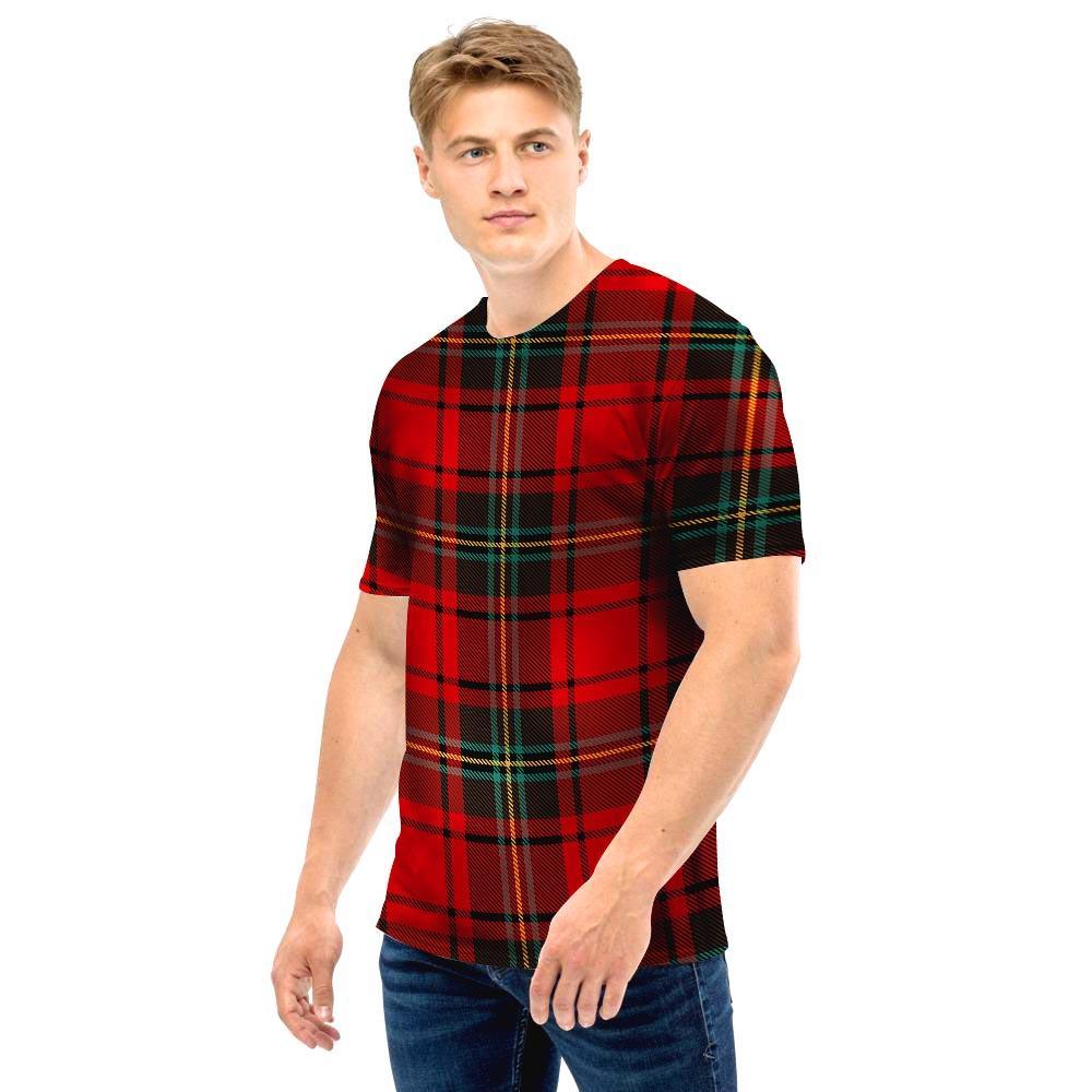Red Plaid Tartan Men T Shirt-grizzshop