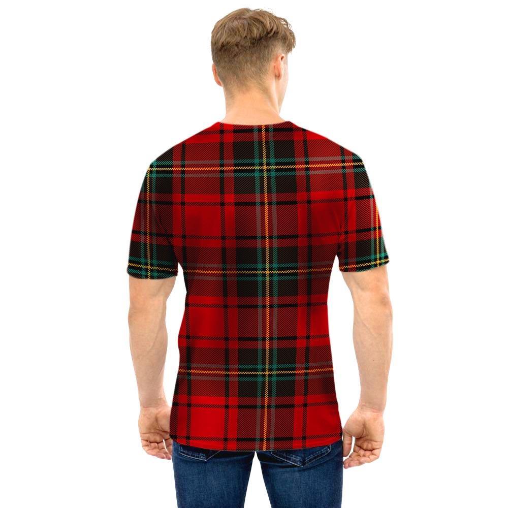 Red Plaid Tartan Men T Shirt-grizzshop