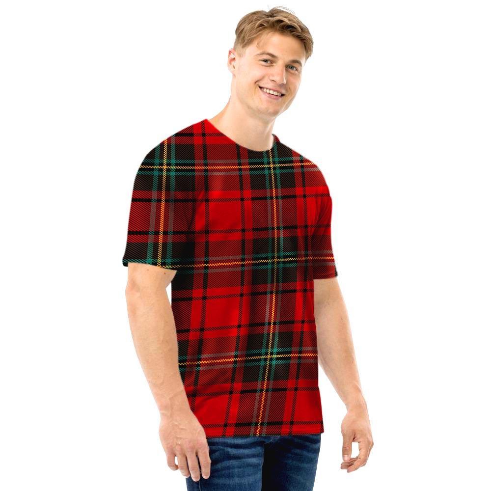 Red Plaid Tartan Men T Shirt-grizzshop