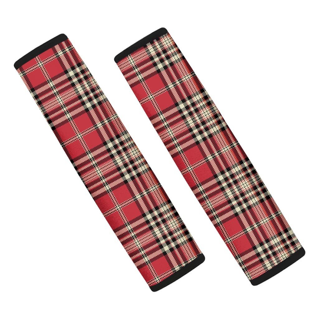 Red Plaid Tartan Scottish Seat Belt Cover-grizzshop