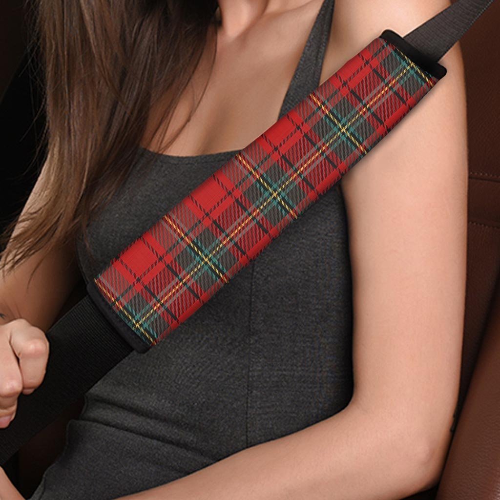 Red Plaid Tartan Seat Belt Cover-grizzshop