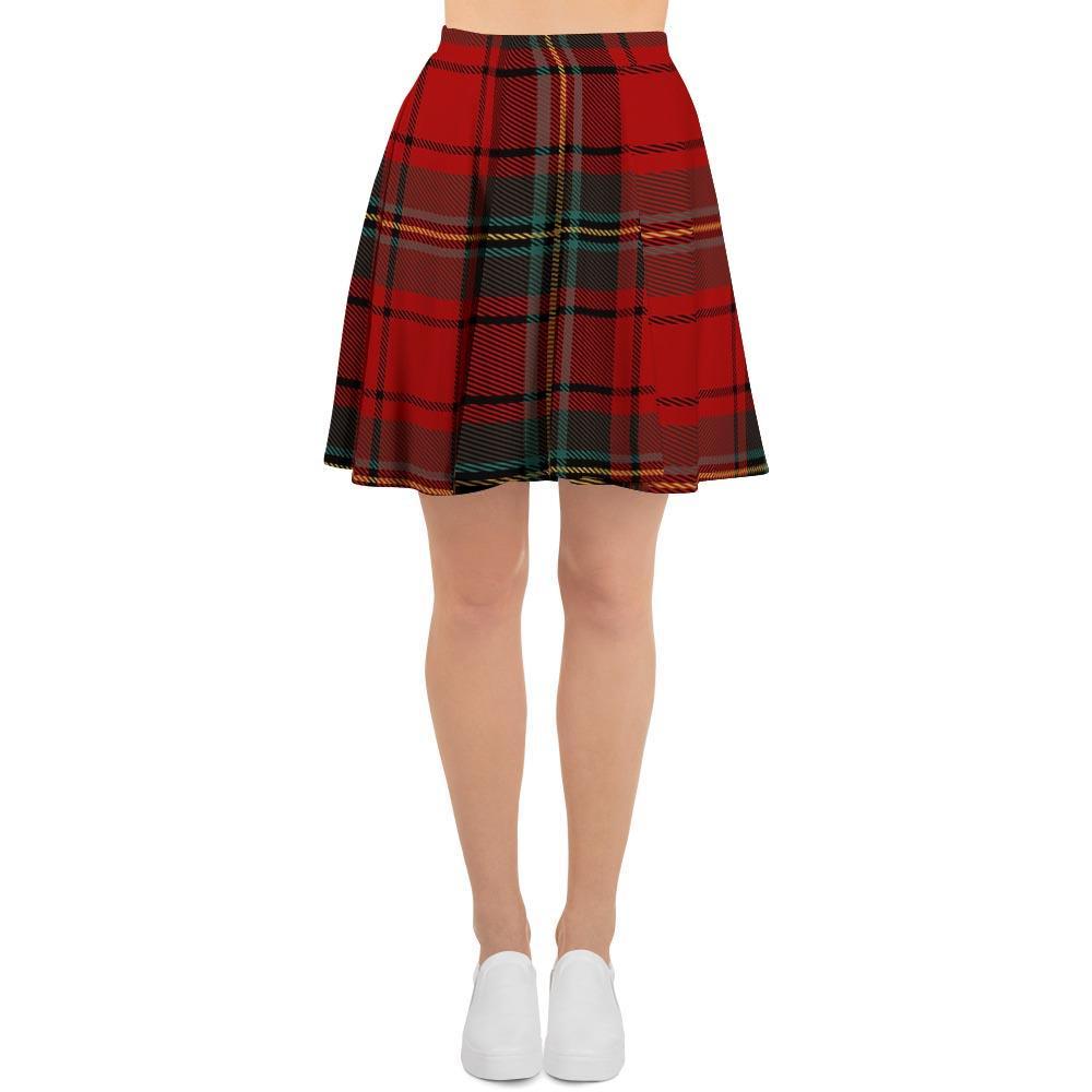 Red Plaid Tartan Women's Skirt-grizzshop