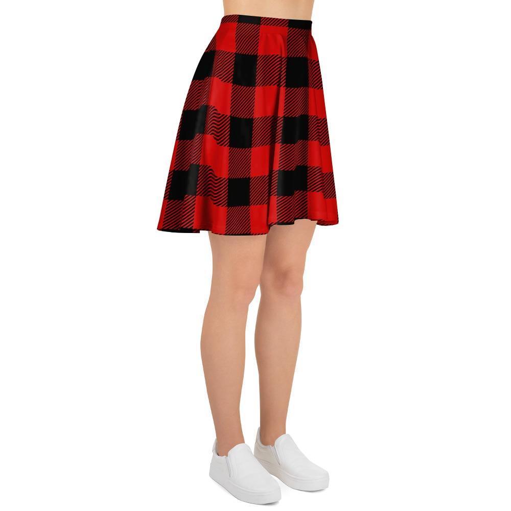 Red Plaid Women's Skirt-grizzshop