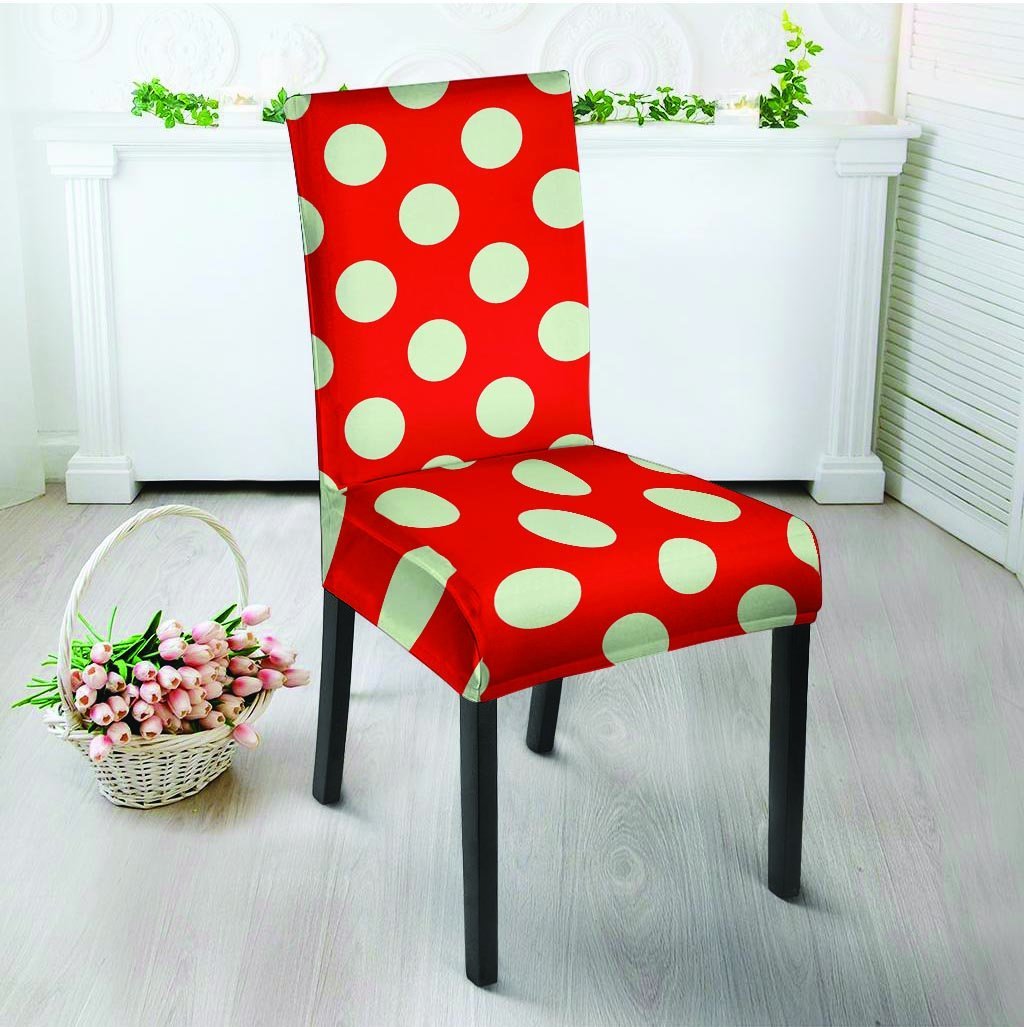 Red Polka Dot Chair Cover-grizzshop