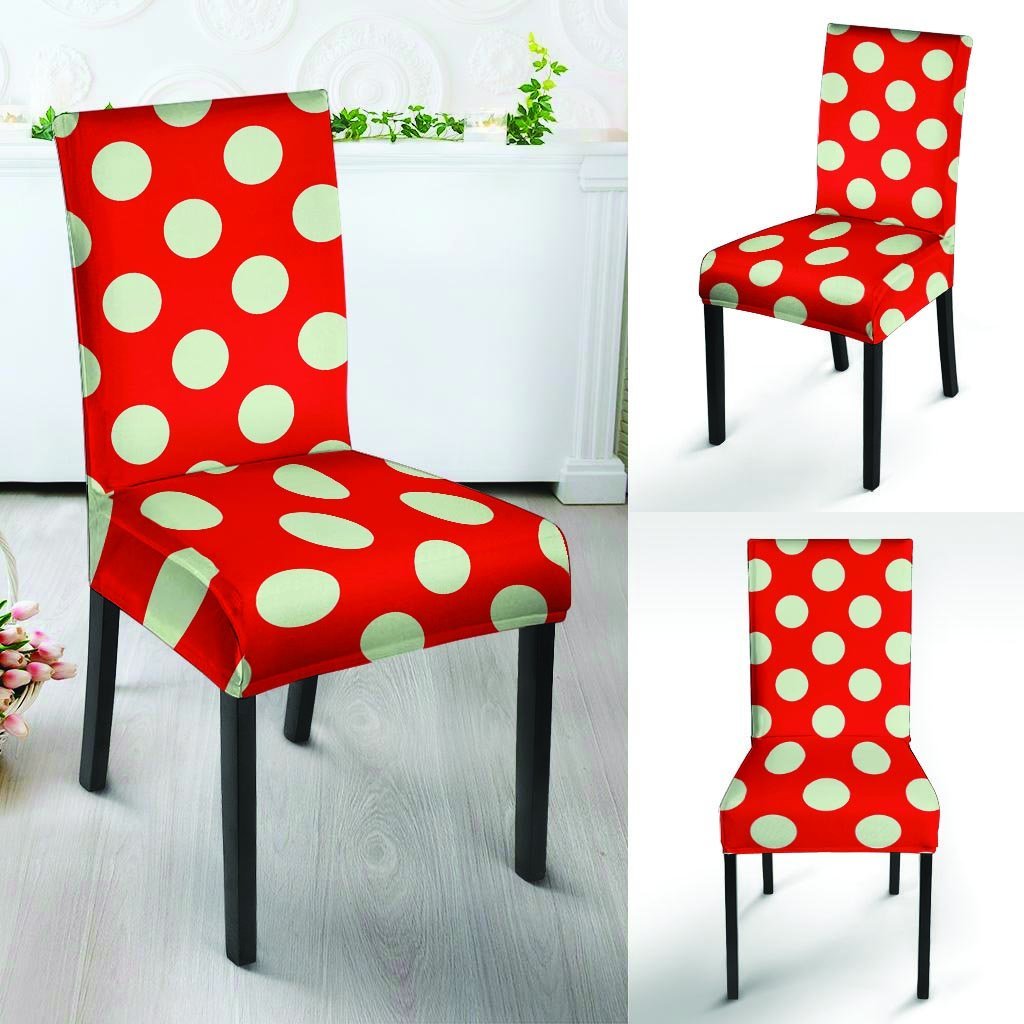 Red Polka Dot Chair Cover-grizzshop