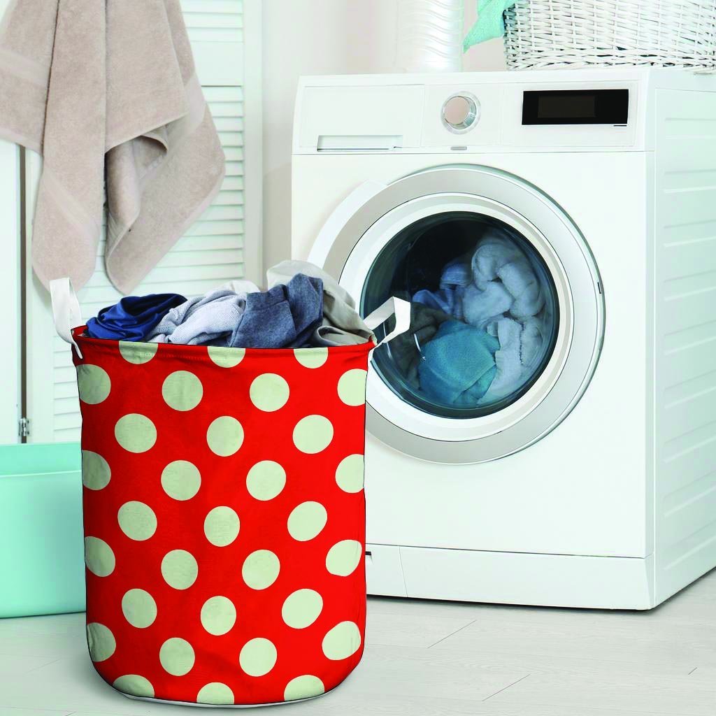 Red Polka Dot Laundry Basket-grizzshop
