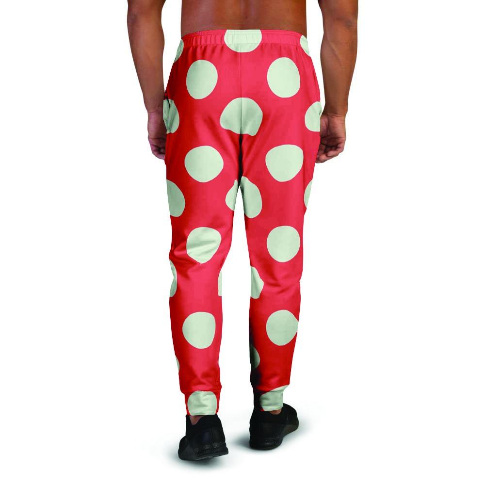 Red Polka Dot Men's Joggers-grizzshop
