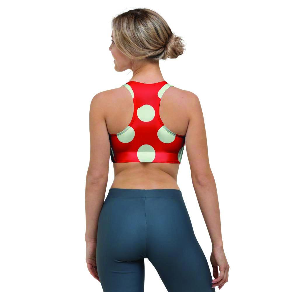 Red Polka Dot Sports Bra-grizzshop