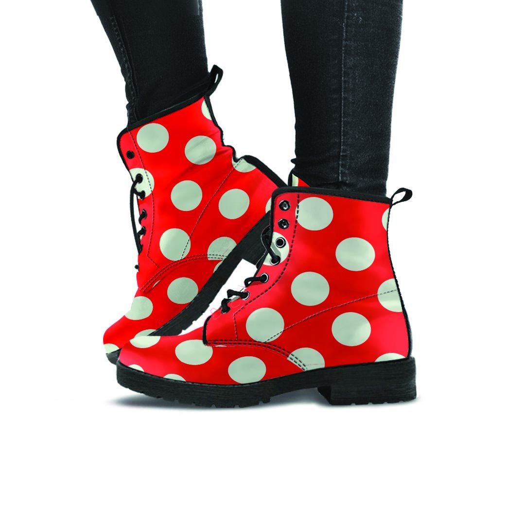 Red Polka Dot Women's Boots-grizzshop