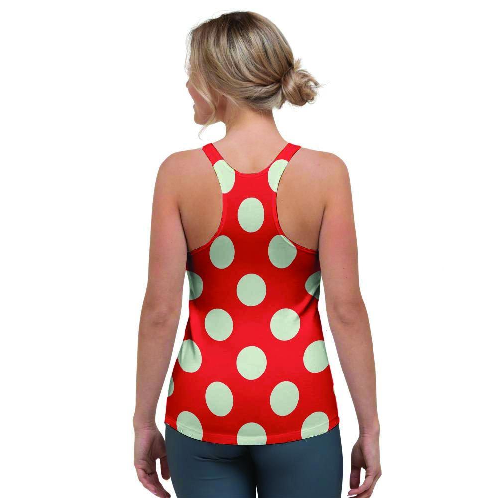 Red Polka Dot Women's Racerback Tank Top-grizzshop