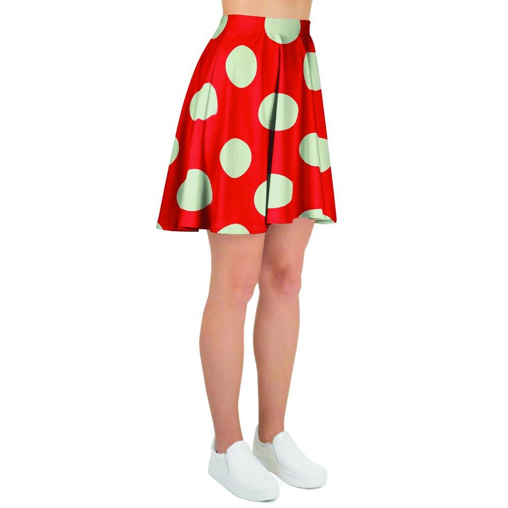 Red Polka Dot Women's Skirt-grizzshop