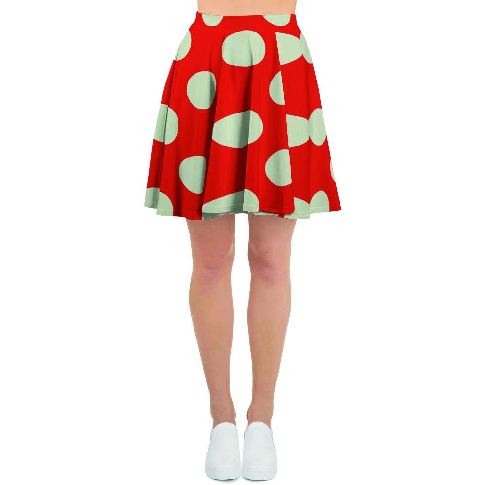 Red Polka Dot Women's Skirt-grizzshop