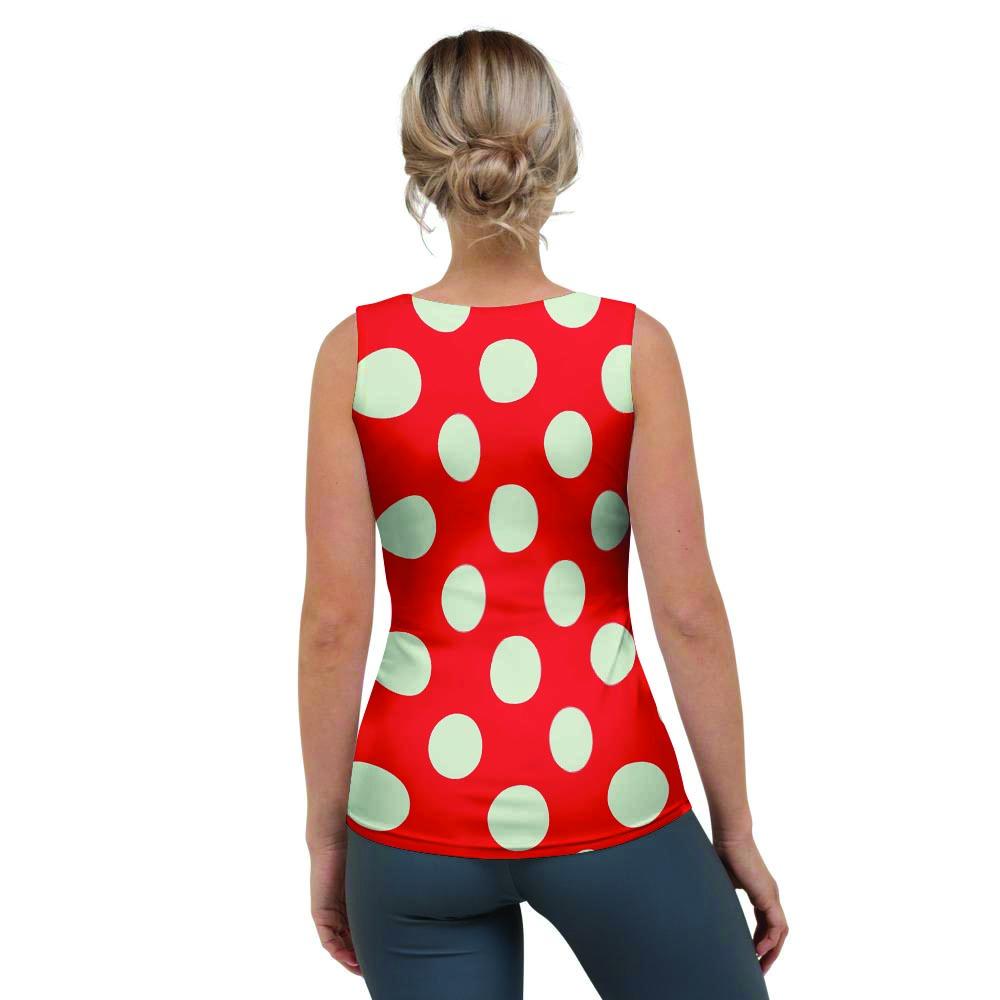 Red Polka Dot Women's Tank Top-grizzshop