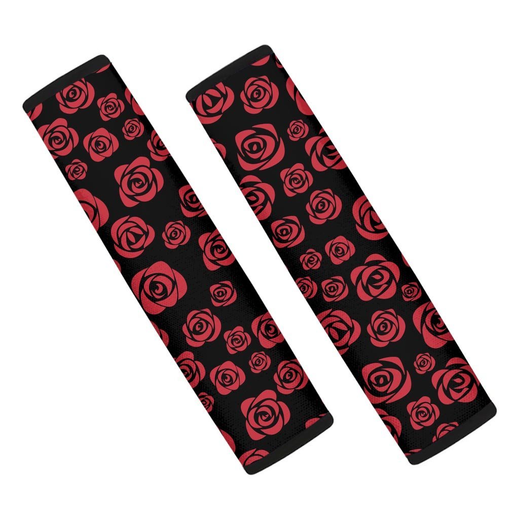 Red Rose Floral Doodle Seat Belt Cover-grizzshop