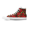 Red Rose Floral Women's High Top Shoes-grizzshop