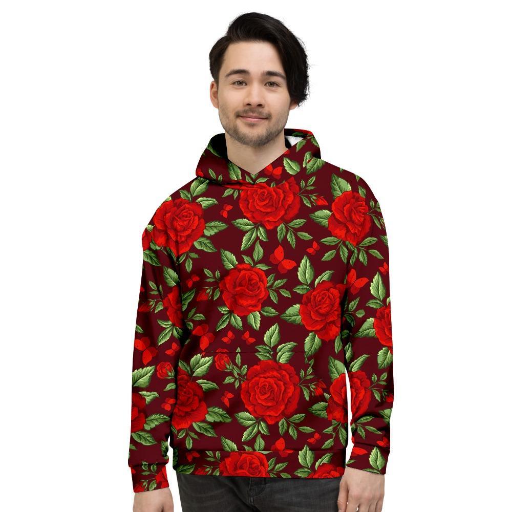 Red Rose Flower Men's Hoodie-grizzshop