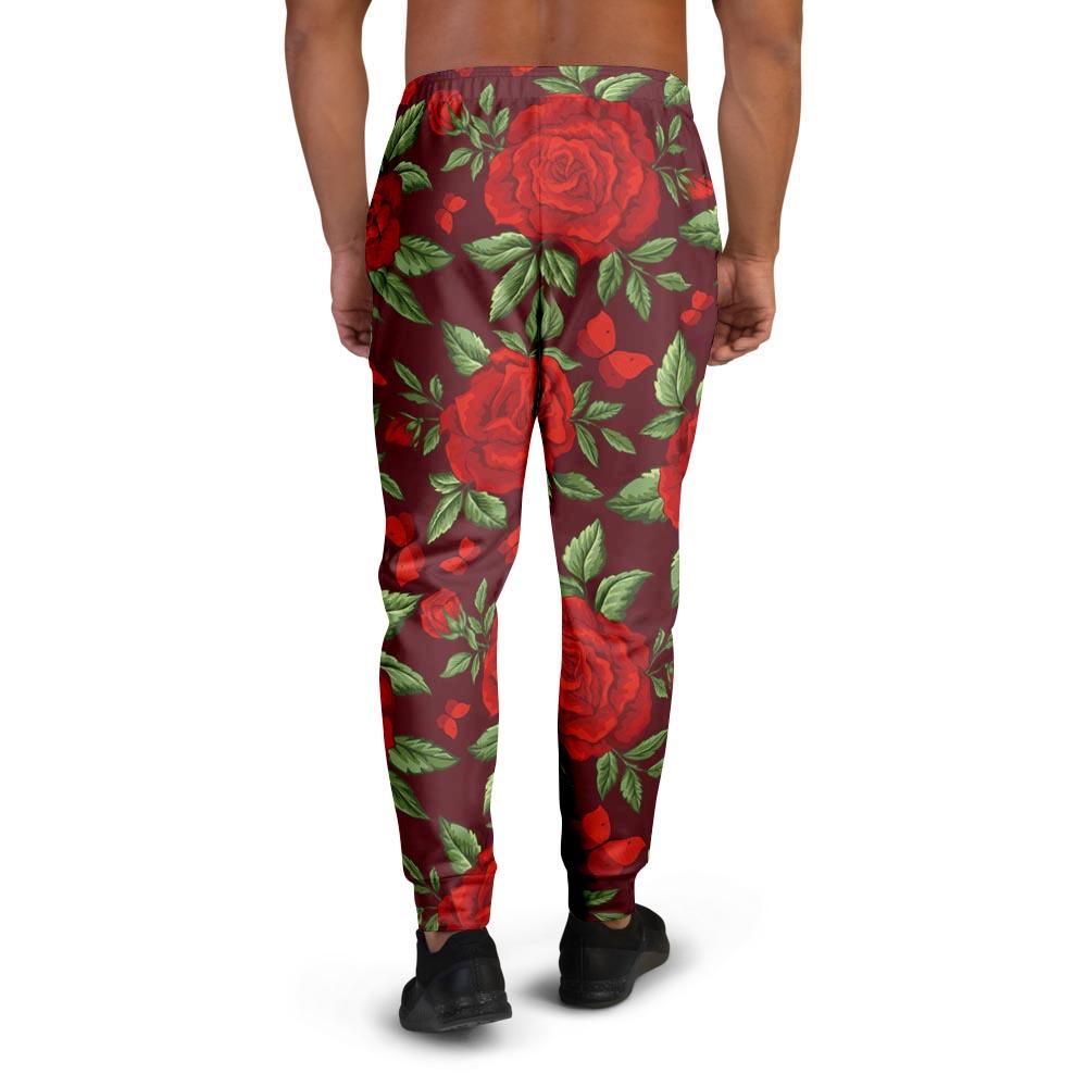 Red Rose Flower Men's Joggers-grizzshop