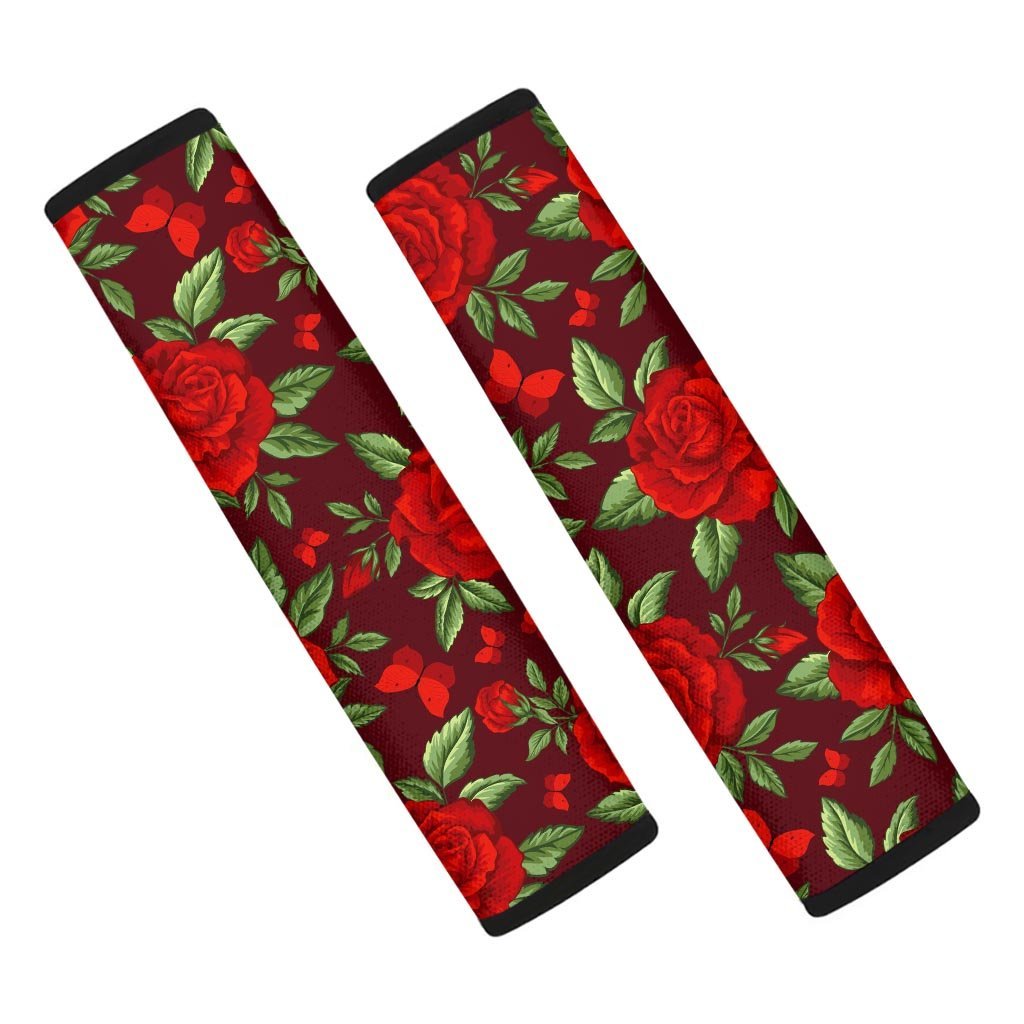 Red Rose Flower Seat Belt Cover-grizzshop