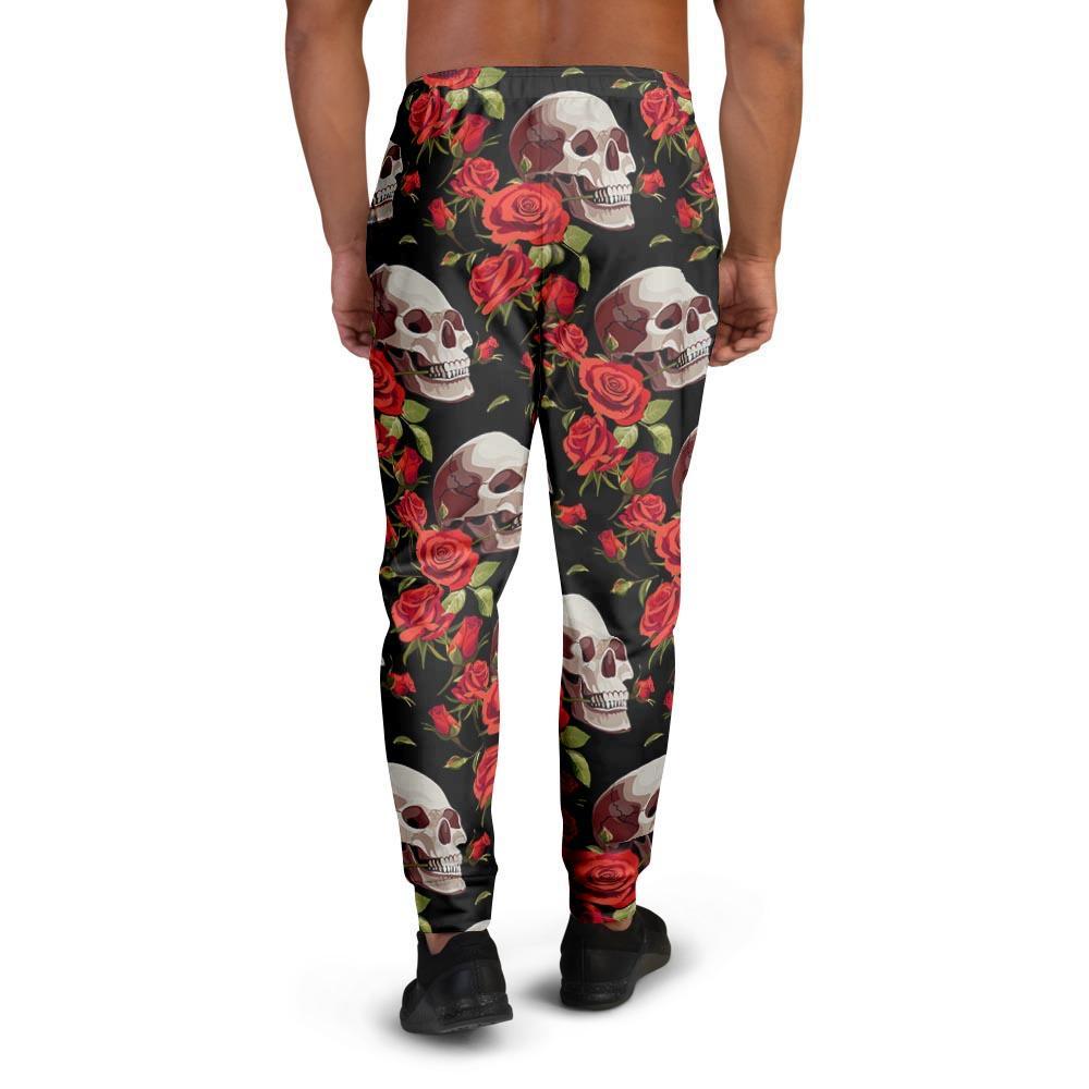 Red Rose Skull Men's Joggers-grizzshop