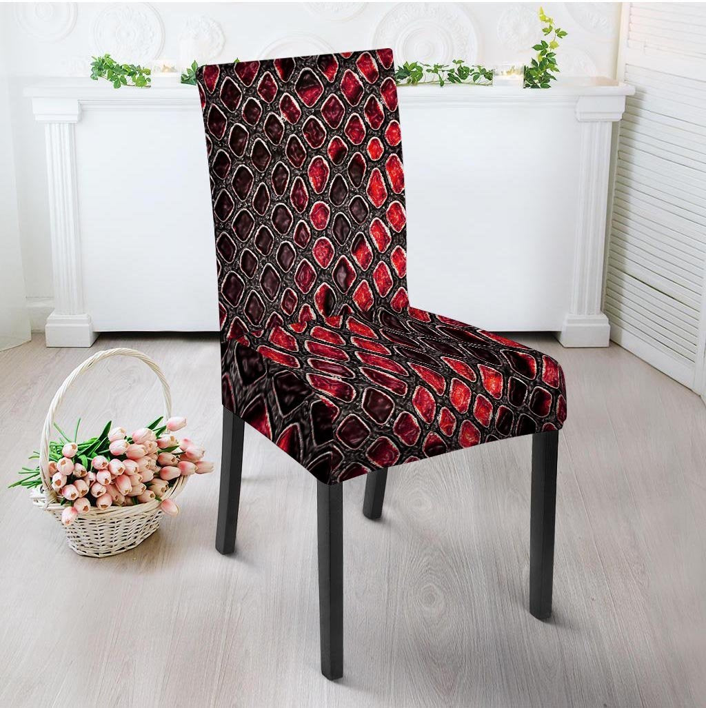 Red Snakeskin print Chair Cover-grizzshop
