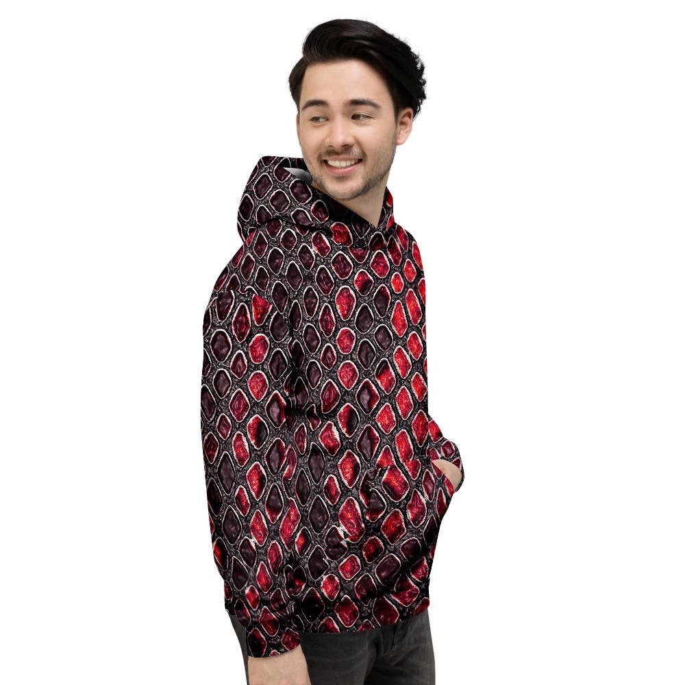 Red Snakeskin print Men's Hoodie-grizzshop
