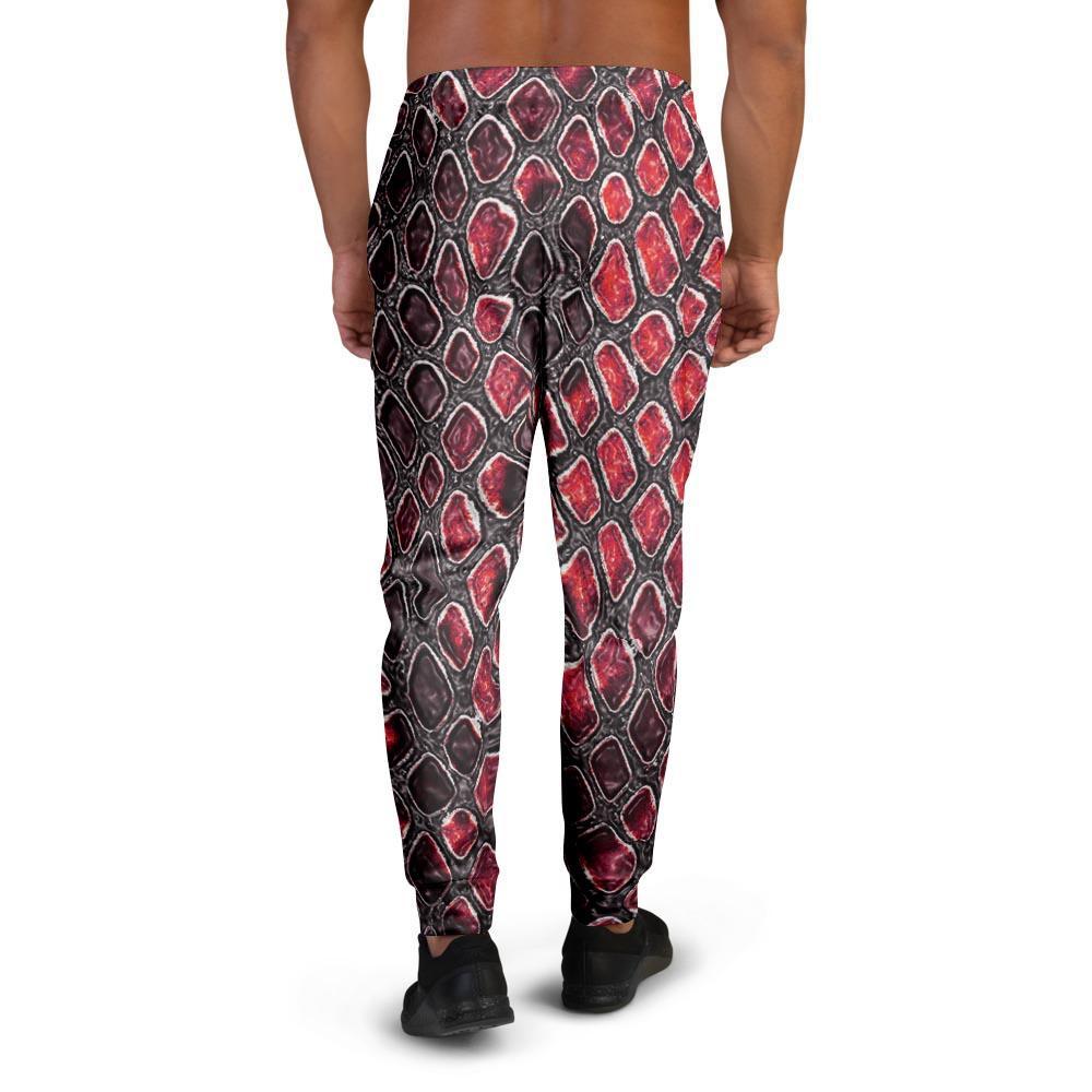 Red Snakeskin print Men's Joggers-grizzshop
