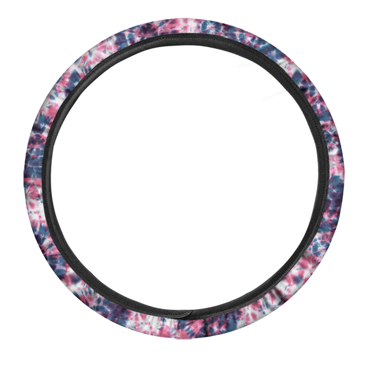 Red Tie Dye Blue Shibori Print Pattern Car Steering Wheel Cover-grizzshop