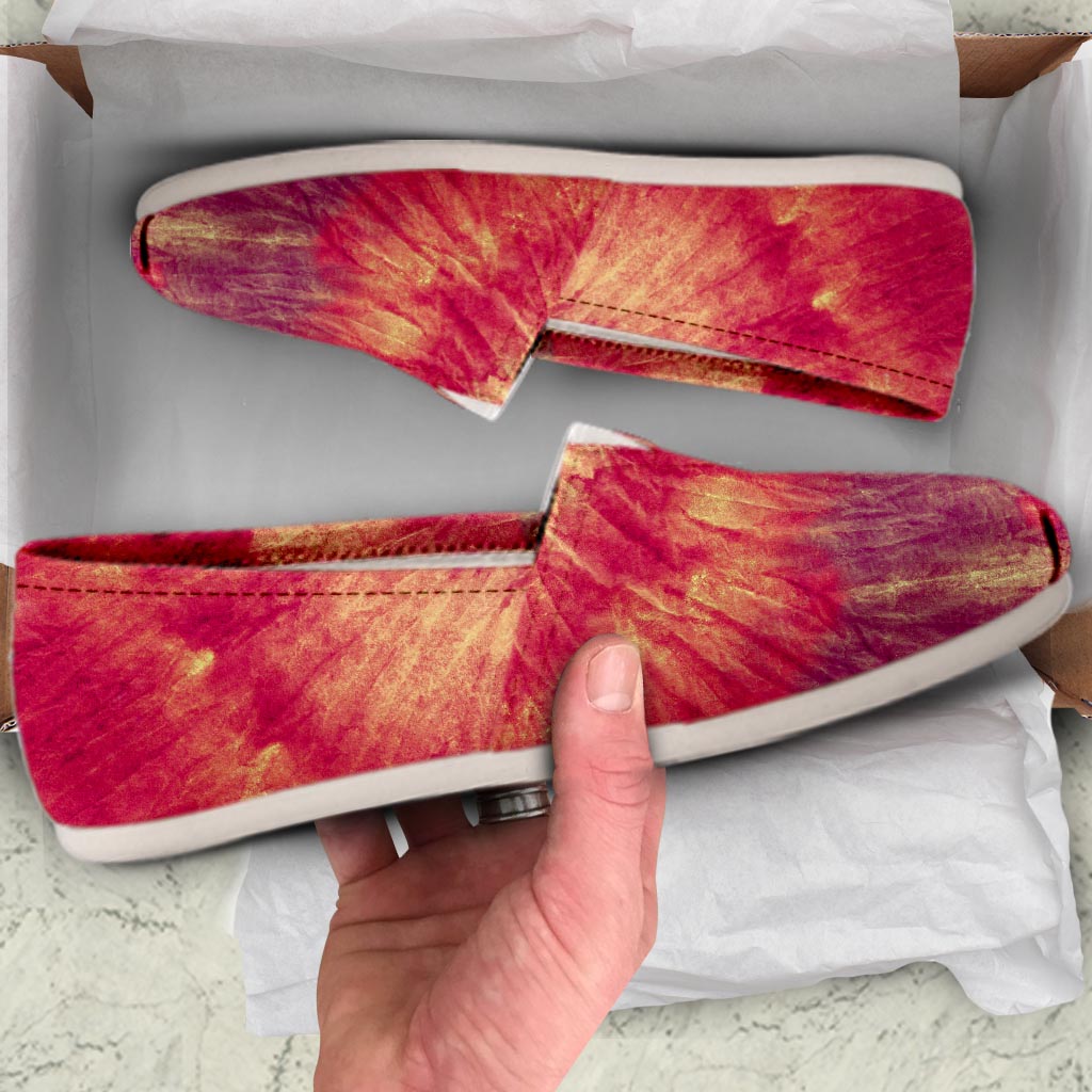 Red Tie Dye Canvas Shoes-grizzshop