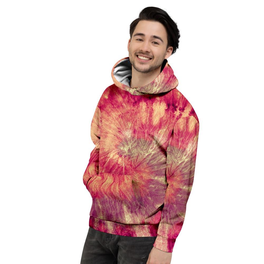 Red Tie Dye Men's Hoodie-grizzshop
