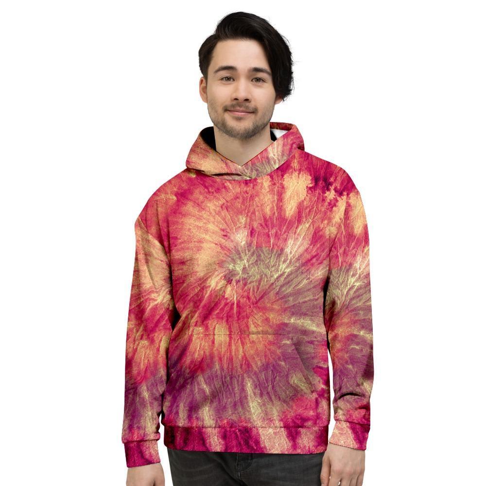 Red Tie Dye Men's Hoodie-grizzshop