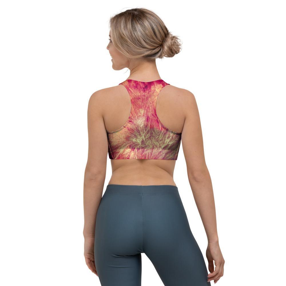 Red Tie Dye Sports Bra-grizzshop