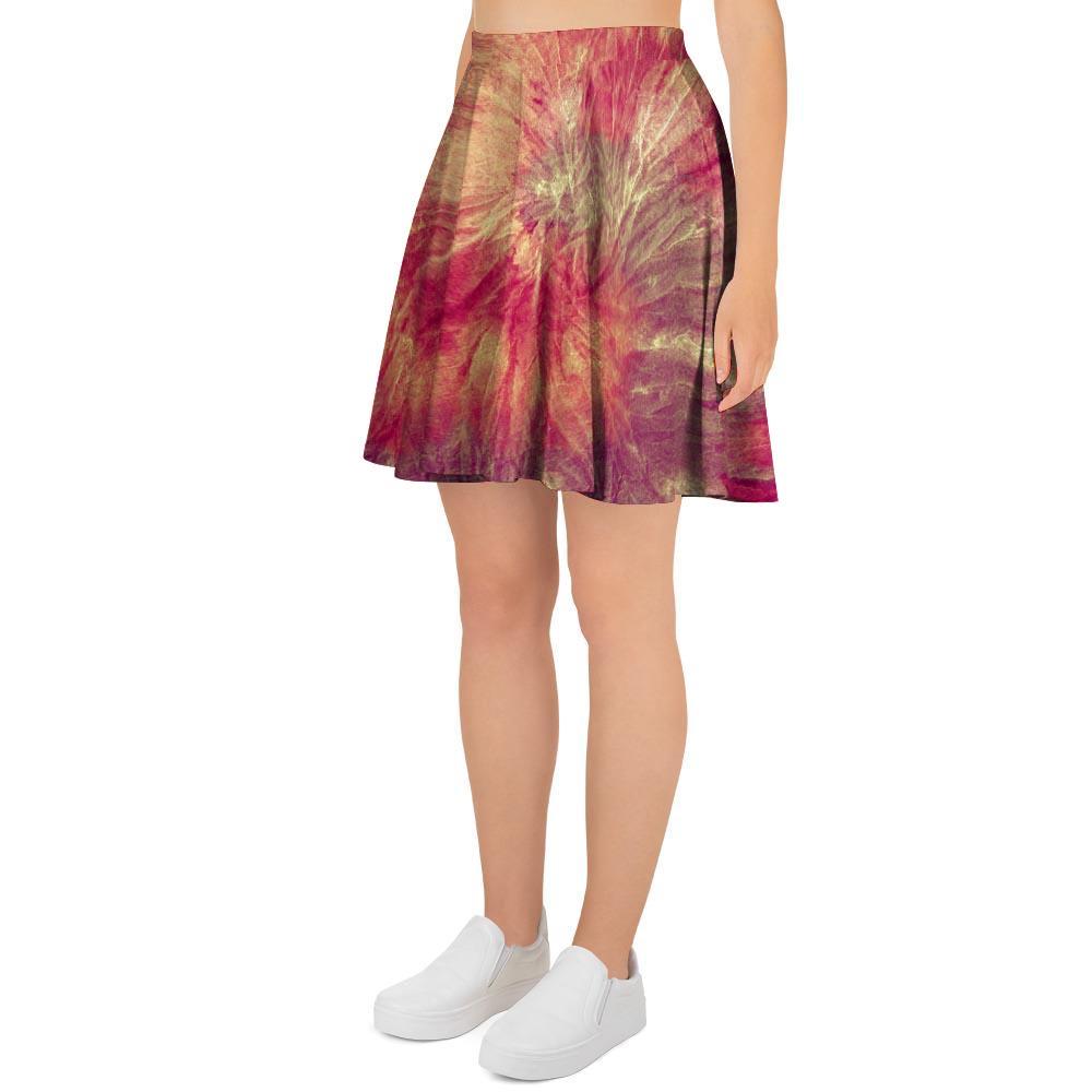 Red Tie Dye Women's Skirt-grizzshop