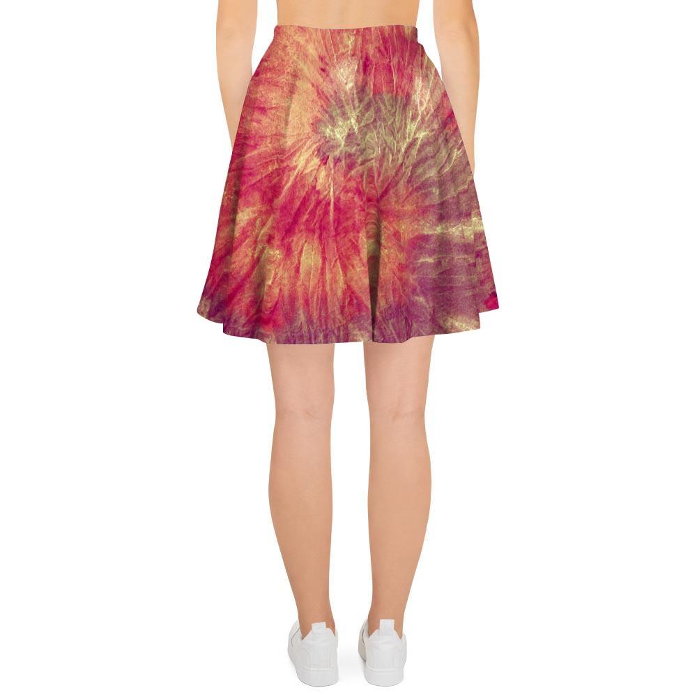 Red Tie Dye Women's Skirt-grizzshop