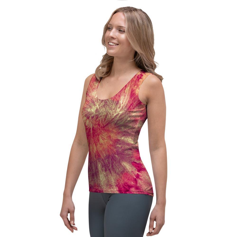 Red Tie Dye Women's Tank Top-grizzshop