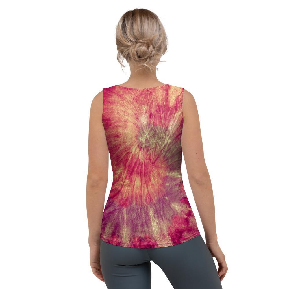 Red Tie Dye Women's Tank Top-grizzshop