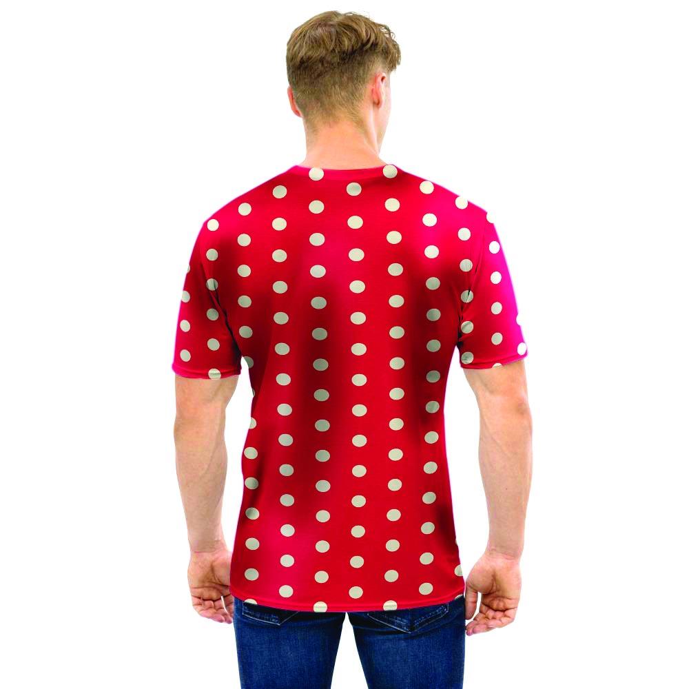Red Tiny Polka Dot Men T Shirt-grizzshop