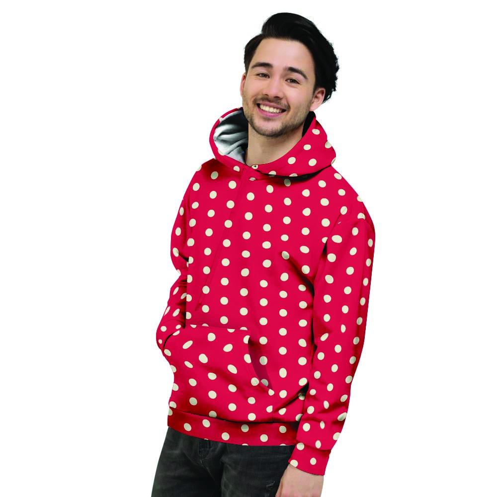 Red Tiny Polka Dot Men's Hoodie-grizzshop