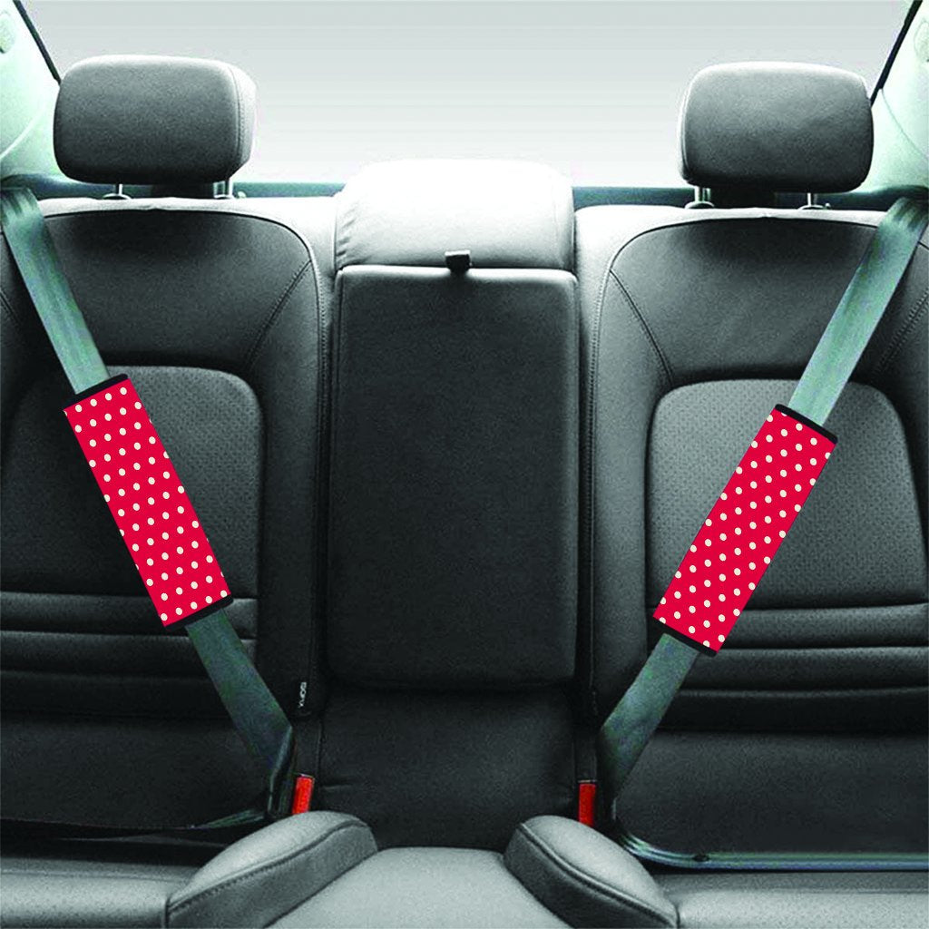 Red Tiny Polka Dot Seat Belt Cover-grizzshop