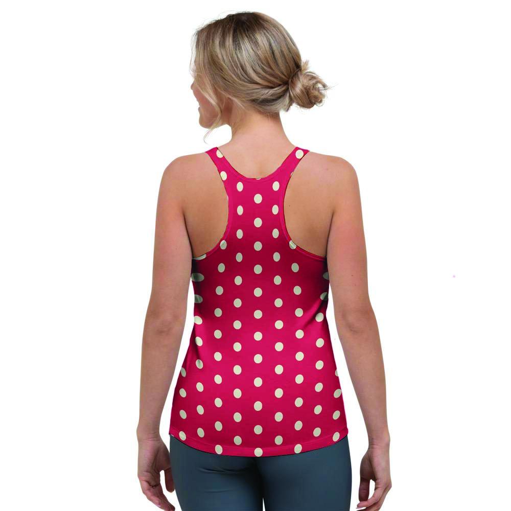 Red Tiny Polka Dot Women's Racerback Tank Top-grizzshop