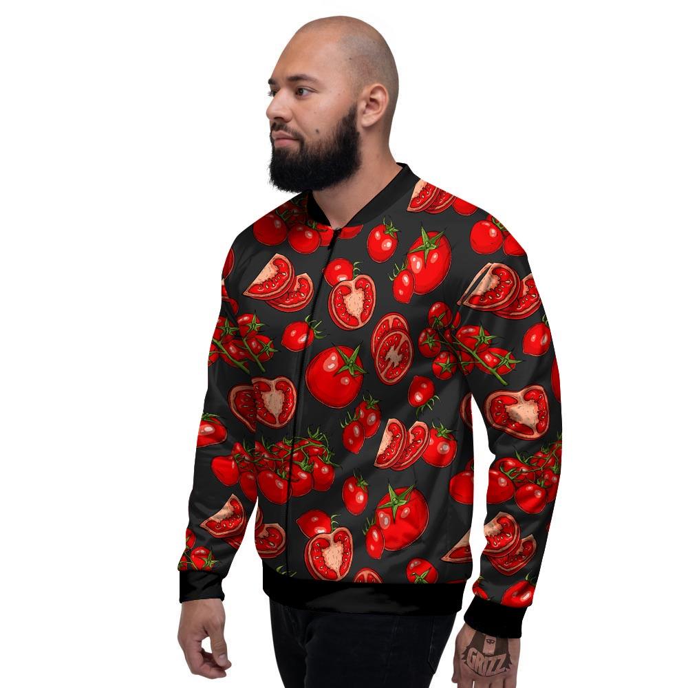 Red Tomato Print Pattern Men's Bomber Jacket-grizzshop