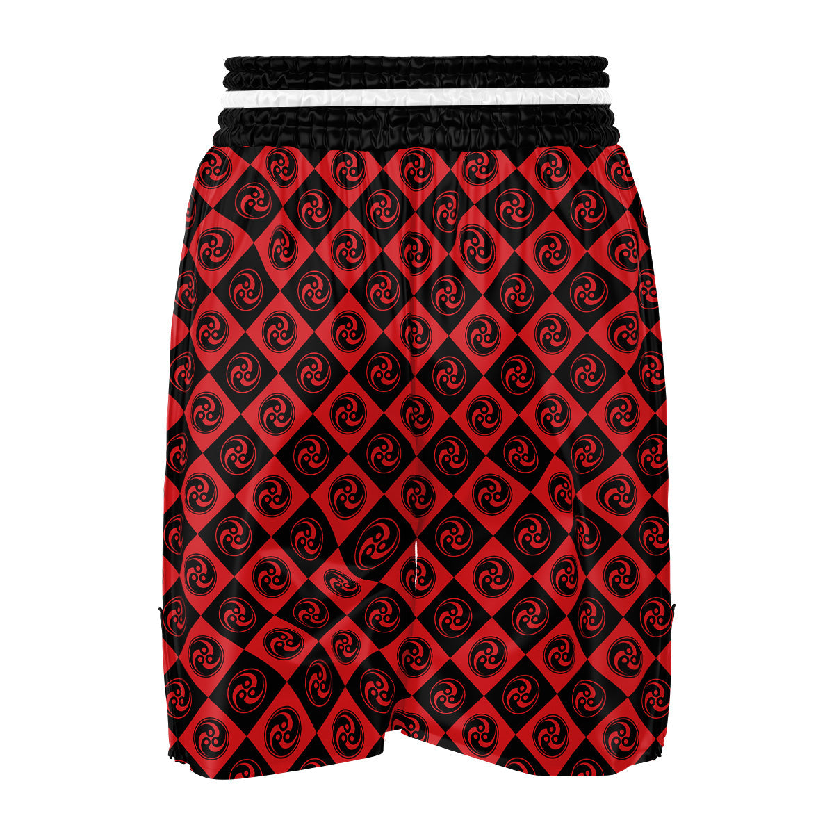 Red Tomoe Print Pattern Boxing Shorts-grizzshop