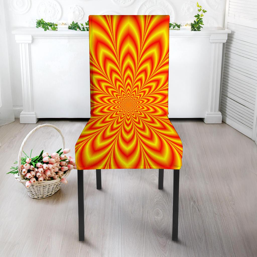 Red and Yellow Abstract Optical illusion Chair Cover-grizzshop