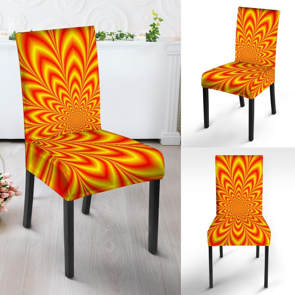 Red and Yellow Abstract Optical illusion Chair Cover-grizzshop